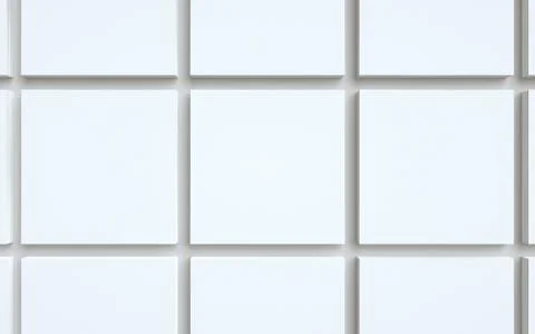 Square Flyer Mock-Up - Multiple Stacks of Flyers. 3D Illustration Stock Illustration