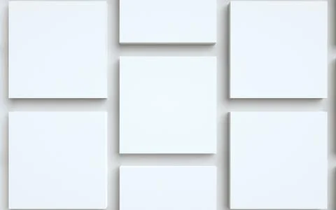 Square Flyer Mock-Up - Multiple Stacks of Flyers. 3D Illustration Stock Illustration