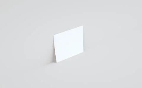 Square Flyer Mock-Up - One Flyer Against Wall Background. 3D Illustration Stock Illustration