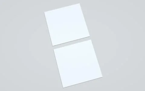Square Flyer Mock-Up - Two Flyers. 3D Illustration Stock Illustration