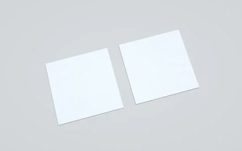 Square Flyer Mock-Up - Two Flyers. 3D Illustration Stock Illustration
