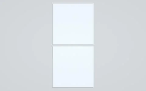 Square Flyer Mock-Up - Two Flyers. 3D Illustration Stock Illustration