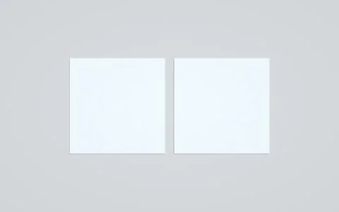 Square Flyer Mock-Up - Two Flyers. 3D Illustration Stock Illustration