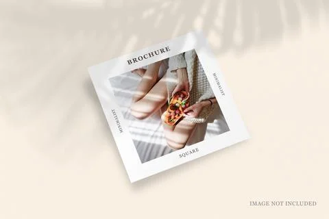 Square flyer or leaflet mockup Stock Photos