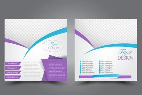Square flyer template. Brochure design. Stock Illustration