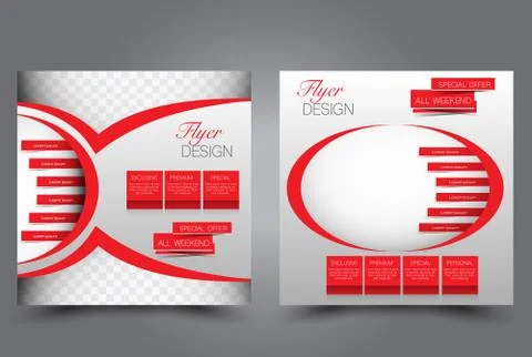 Square flyer template. Brochure design. Stock Illustration