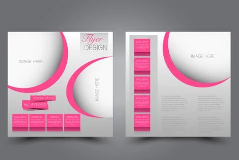 Square flyer template. Brochure design. Stock Illustration