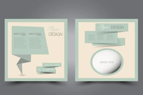 Square flyer template. Brochure design. Stock Illustration