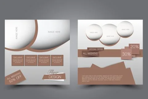Square flyer template. Brochure design. Stock Illustration