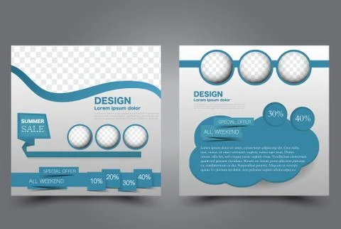 Square flyer template. Brochure design. Stock Illustration