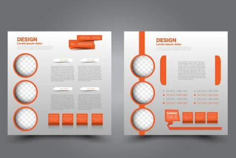 Square flyer template. Brochure design. Stock Illustration