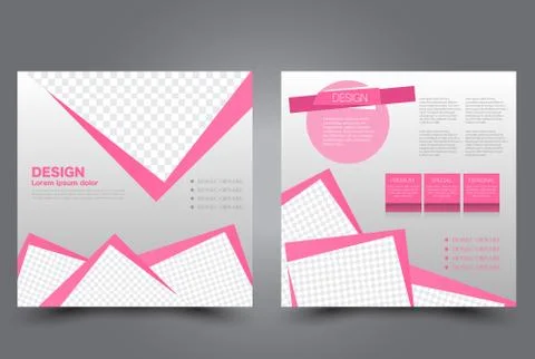 Square flyer template. Brochure design. Stock Illustration