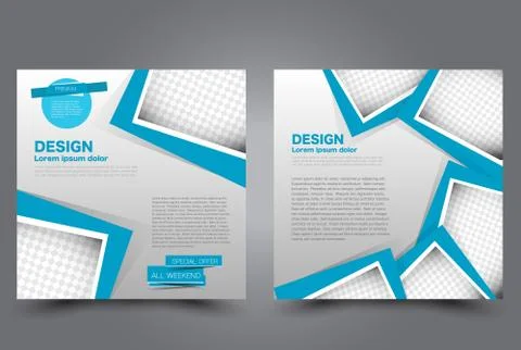 Square flyer template. Brochure design. Stock Illustration