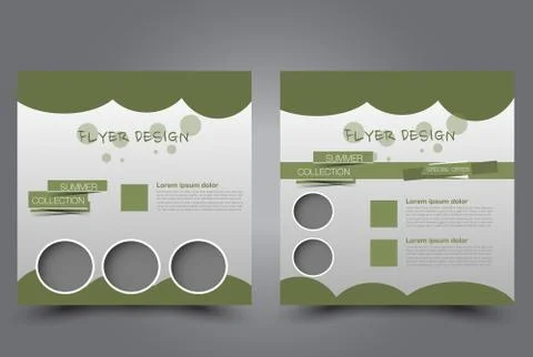 Square flyer template. Brochure design. Stock Illustration