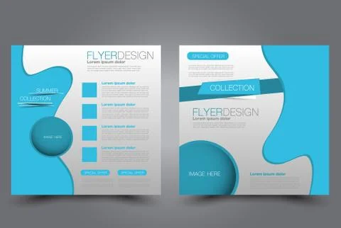 Square flyer template. Brochure design. Stock Illustration