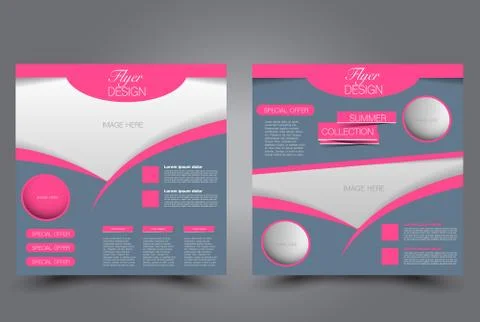 Square flyer template. Brochure design. Stock Illustration