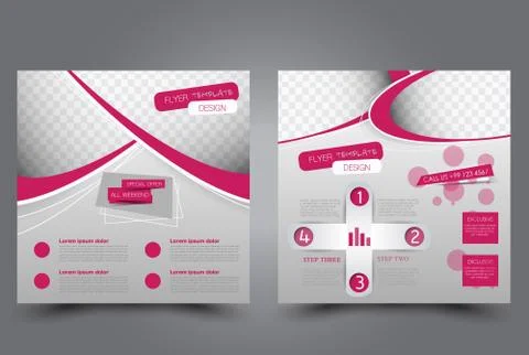 Square flyer template. Brochure design. Stock Illustration