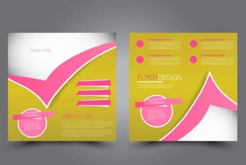 Square flyer template. Brochure design. Stock Illustration