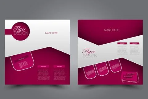 Square flyer template. Brochure design. Stock Illustration