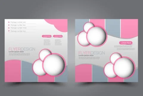 Square flyer template. Brochure design. Stock Illustration