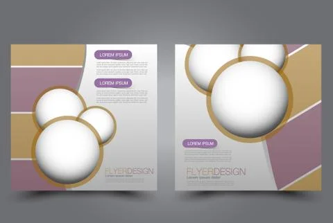 Square flyer template. Brochure design. Stock Illustration