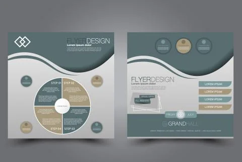 Square flyer template. Brochure design. Stock Illustration