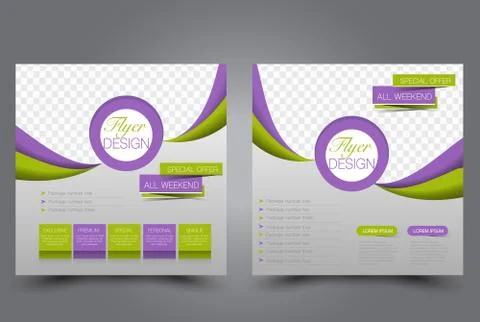 Square flyer template. Brochure design. Stock Illustration