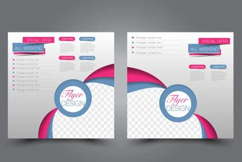 Square flyer template. Brochure design. Stock Illustration