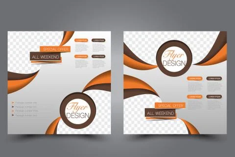 Square flyer template. Brochure design. Stock Illustration
