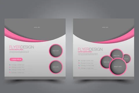 Square flyer template. Brochure design. Stock Illustration