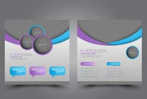 Square flyer template. Brochure design. Stock Illustration