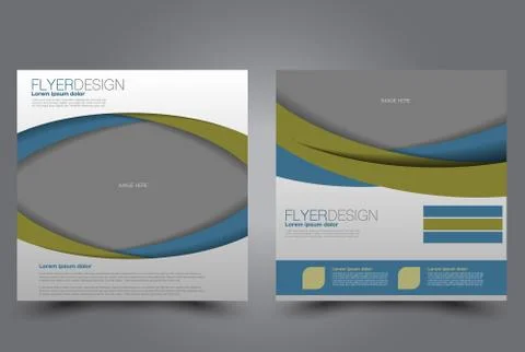 Square flyer template. Brochure design. Stock Illustration