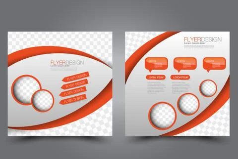Square flyer template. Brochure design. Stock Illustration