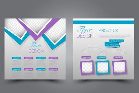 Square flyer template. Brochure design. Stock Illustration