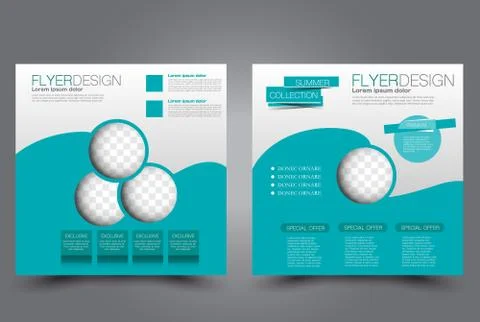 Square flyer template. Brochure design. Stock Illustration
