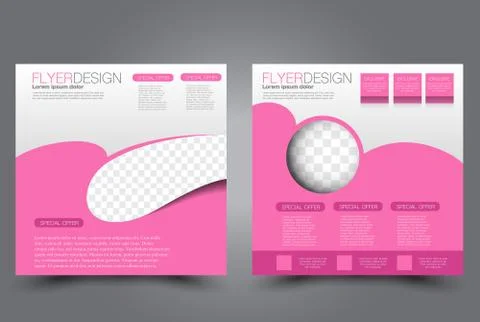 Square flyer template. Brochure design. Stock Illustration