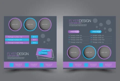 Square flyer template. Brochure design. Stock Illustration