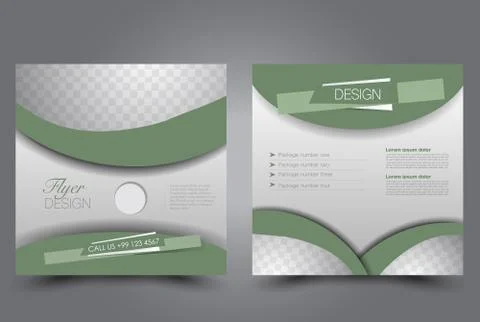 Square flyer template. Brochure design. Stock Illustration
