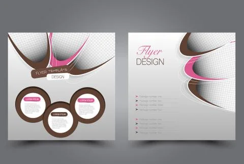 Square flyer template. Brochure design. Stock Illustration