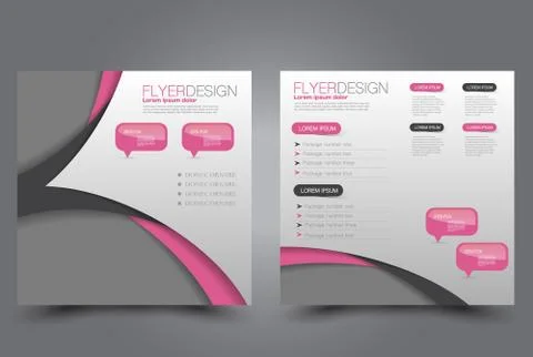 Square flyer template. Brochure design. Stock Illustration
