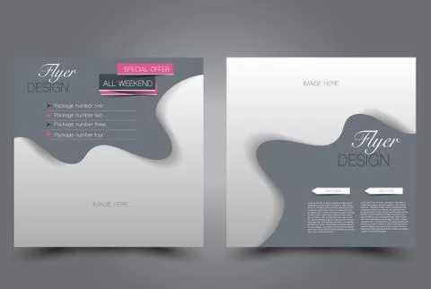 Square flyer template. Brochure design. Stock Illustration