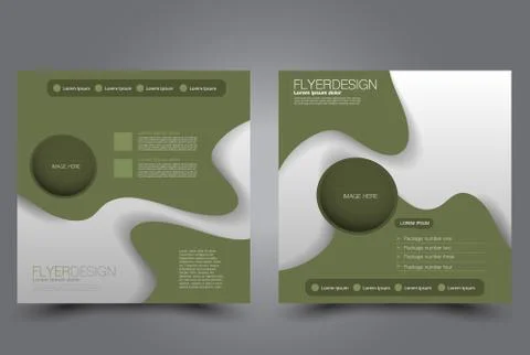 Square flyer template. Brochure design. Stock Illustration