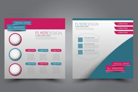 Square flyer template. Brochure design. Stock Illustration
