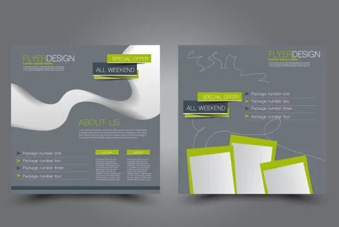 Square flyer template. Brochure design. Stock Illustration