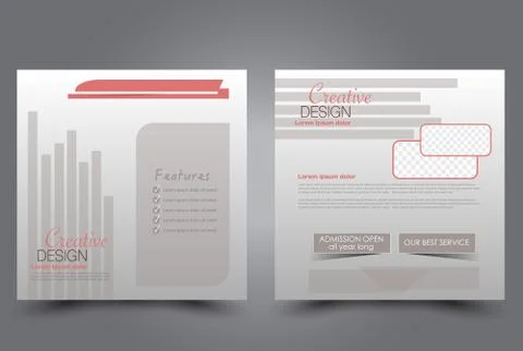 Square flyer template. Brochure design. Stock Illustration