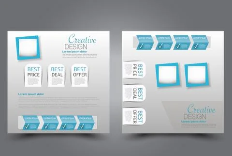 Square flyer template. Brochure design. Stock Illustration
