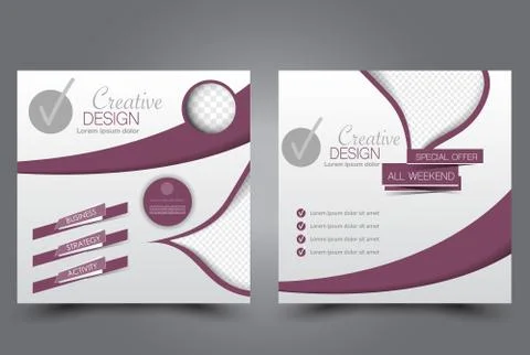 Square flyer template. Brochure design. Illustrazione stock