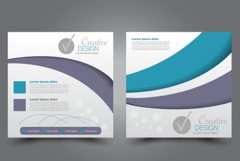 Square flyer template. Brochure design. Stock Illustration