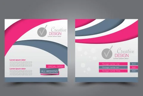 Square flyer template. Brochure design. Stock Illustration