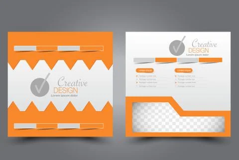 Square flyer template. Brochure design. Stock Illustration